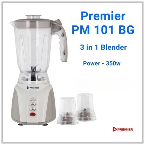 Premier PM101 BG 350W 3-in-1 Blender – Powerful Motor, Versatile Blending, Chopping & Grinding, Durable and Easy-to-Clean, Perfect for Home & Kitchen