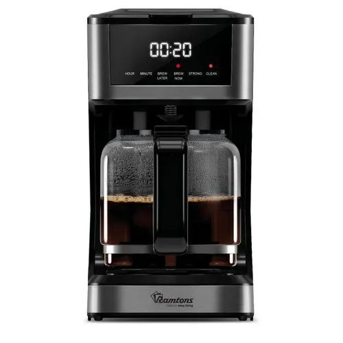 Ramtons RM/769 1.2L Coffee Maker – Capacity, Fast Brewing, Auto Shut-Off, Stainless Steel, Home & Office Use