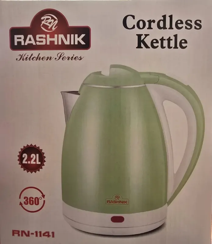 Rashnik RN-1141 2.2L Electric Kettle – High-Power Fast Boiling Stainless Steel Water Kettle for Home, Office & Kitchen Use
