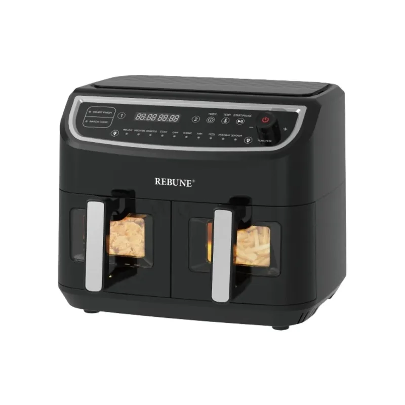 Rebune 10Litres Dual Bowl Air Fryer, 1750W