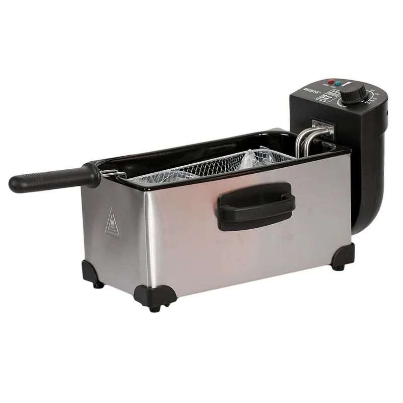 Rebune Electric Deep Fryer 3L Stainless Steel with Removable Pot and Temperature Control 2000W