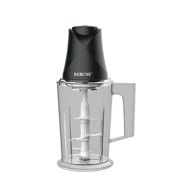 Rebune Electric Food Chopper 2L Plastic Bowl 2 Speed Meat Onion and Vegetable Chopper with Whisk 500W