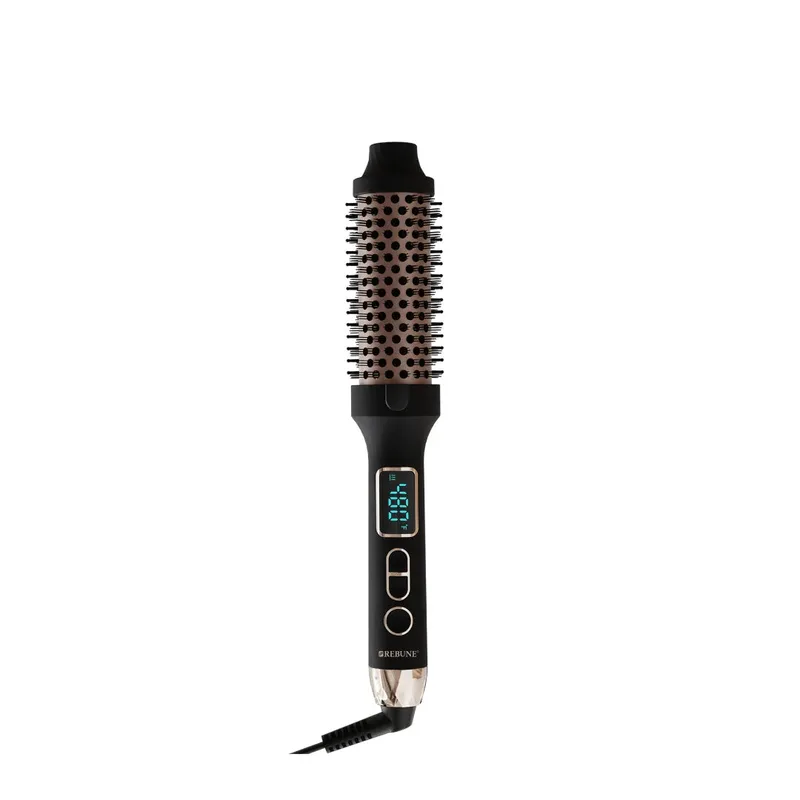 Rebune Ionic Hot Brush Hair Straightener Brush with LCD Display PTC Fast Heat and 360 Swivel Cord