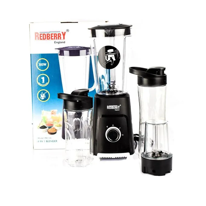 Redberry RB134 4-in-1 300W Blender – Powerful Multi-Functional Kitchen Appliance for Blending, Juicing, and Grinding