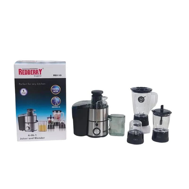 REDBERRY 4 in 1 juicer with Blender, Mincer, Grinder-RB 110