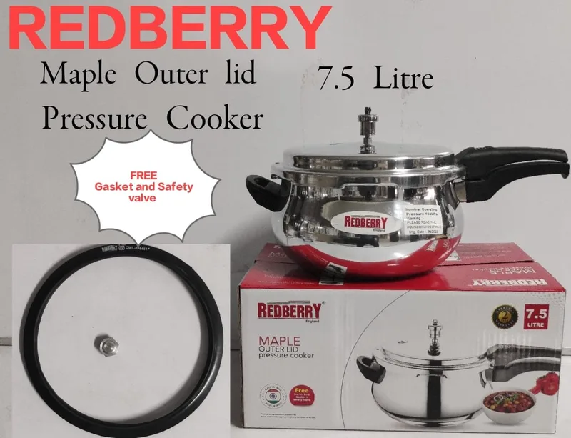 Redberry Aluminium Maple Pressure Cooker- 7.5 Ltrs