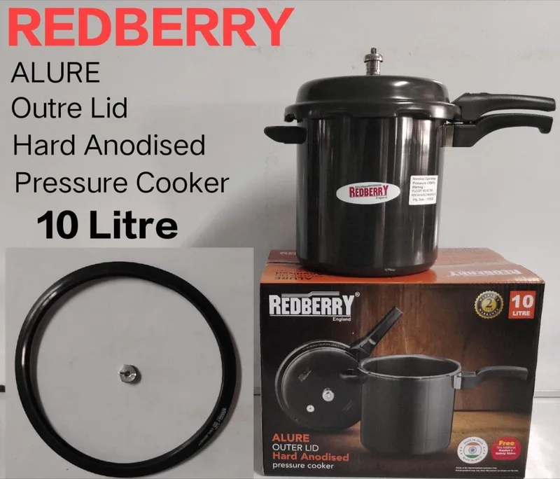 Redberry Hard Anodised Pressure Cooker 10L