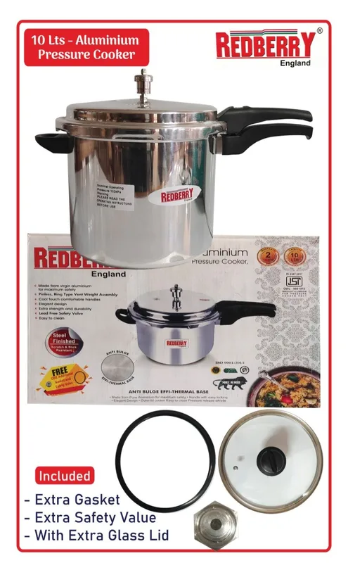 Redberry Pressure Cooker 10L+ extra lid