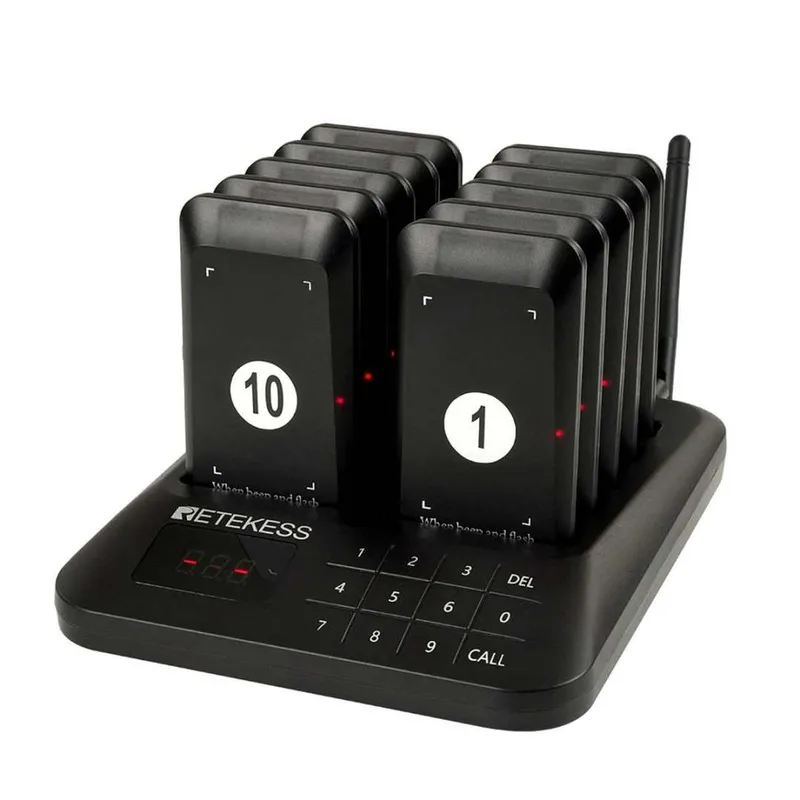 Retekess td157S Wireless Pager System for Restaurant with 10 Buzzer Pagers