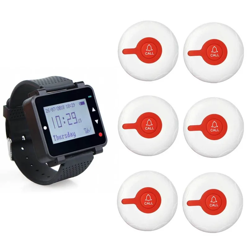 Retekess T128 Wireless Smart Watch with TD009 Waterproof Call Button for Club Restaurant