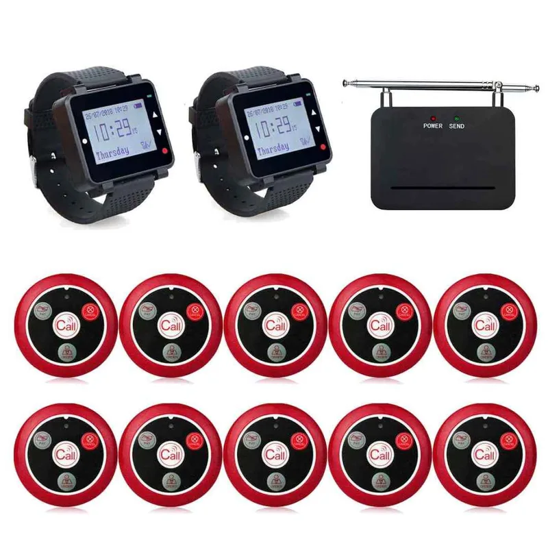 Retekss T128 Server Pager System Combination with Signal Repeater Long Working Range for Restaurants, Cafes, Bars