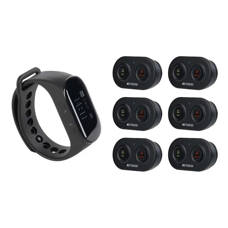 Retekess TD112 TD036 Wireless Calling System Watch Receiver and Service Call-Button for Restaurant,Cafe,bars