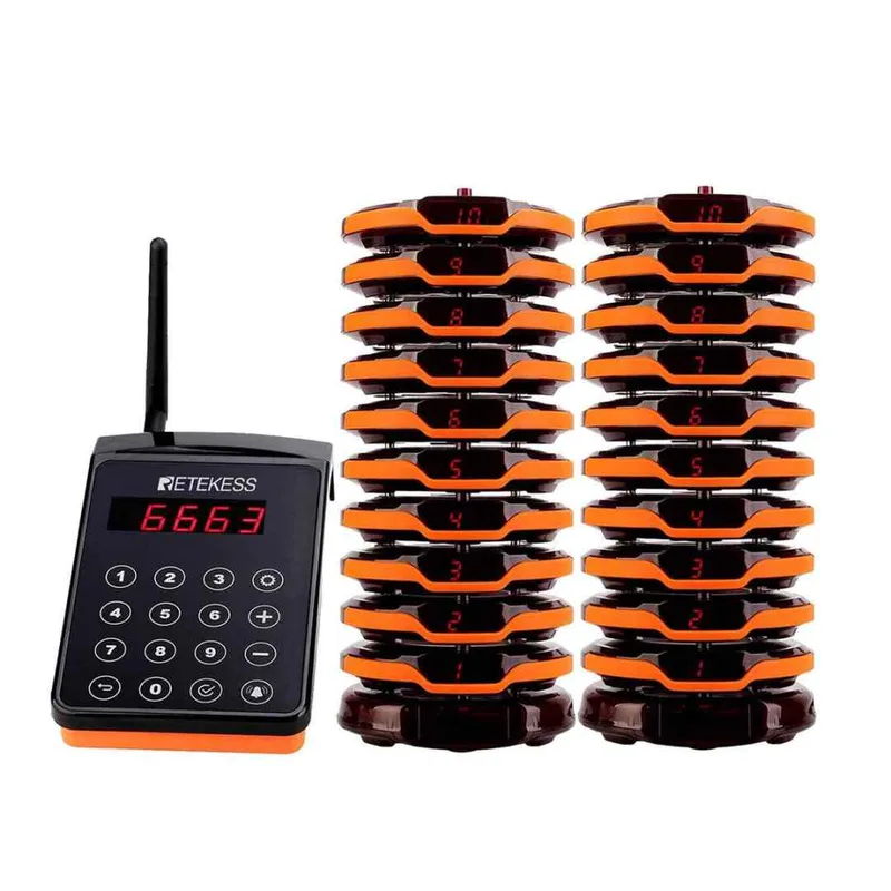 Retekess TD156 2624ft Super Long Range Paging System IP67 Waterproof for Restaurant,Coffee Shop,Bar