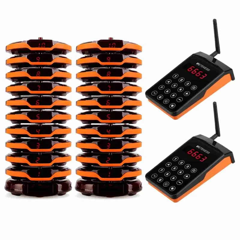 Retekess TD156 Restaurant Beepers Long Distance Pager With 2 Keboards for Calling in Different Areas