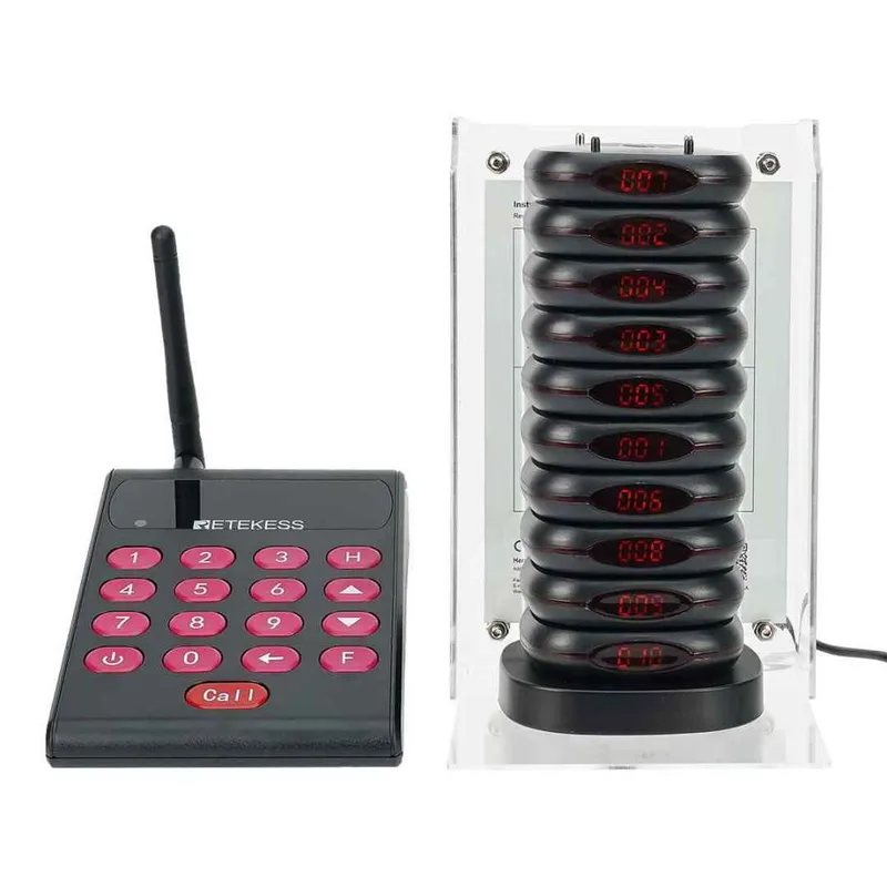 Retekess TD161 Wireless Pager Standard Set with 10 Food Buzzers