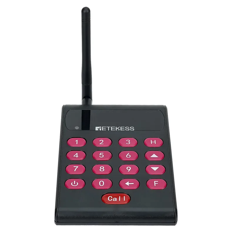 Retekess TD161R Transmitter keypad with Build-in Battery for Restaurant Paging System