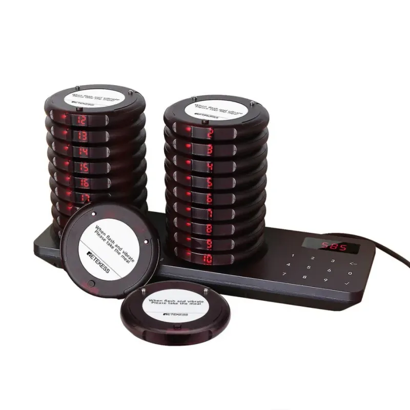 Wireless Restaurant Buzzer Pager System TD163 Long Working Range for Restaurant, Cafe, Food Truck