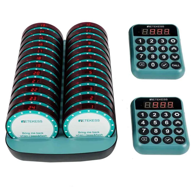 Retekess TD168R Wireless Coaster Pager With 2 Independent Keyboard for Restaurants, clubs, bars, hospitality