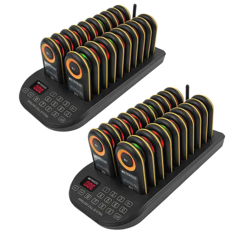 Retekess TD169 Guest Pager System Double Wireless Buzzer SystemCombination for Restaurant, Bar, Club, Church Nursery