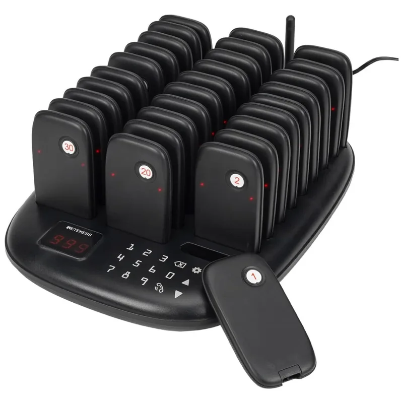 Retekess TD175P Large-Capacity Restaurant Paging System With 30 Pagers
