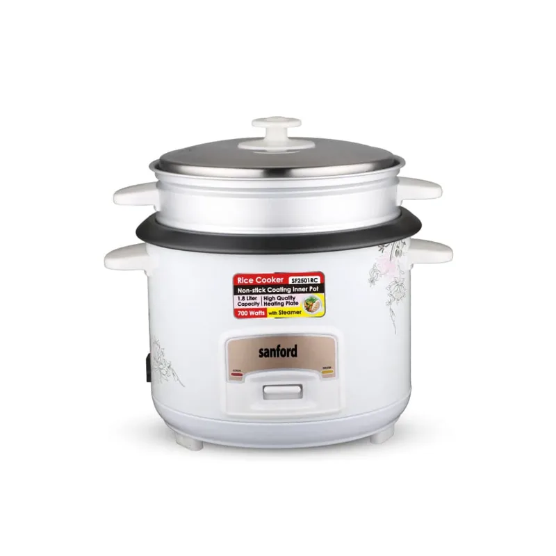 Sanford SF2501RC 1.8L Rice Cooker with Steamer 700W Non-Stick Inner Pot – Efficient Cooking with Steamer Function, Non-Stick Inner Pot for Easy Cleani