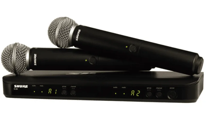 Shure BLX 288/SM58 Wireless Microphone System with (2) SM58 Handheld Vocal Mics