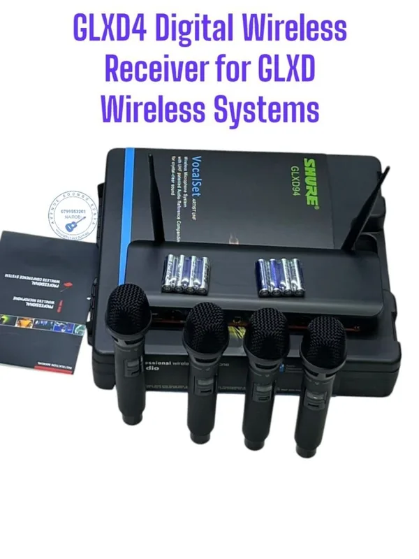 Shure GLXD94 Wireless Microphone System – 4 Mic Performance Set