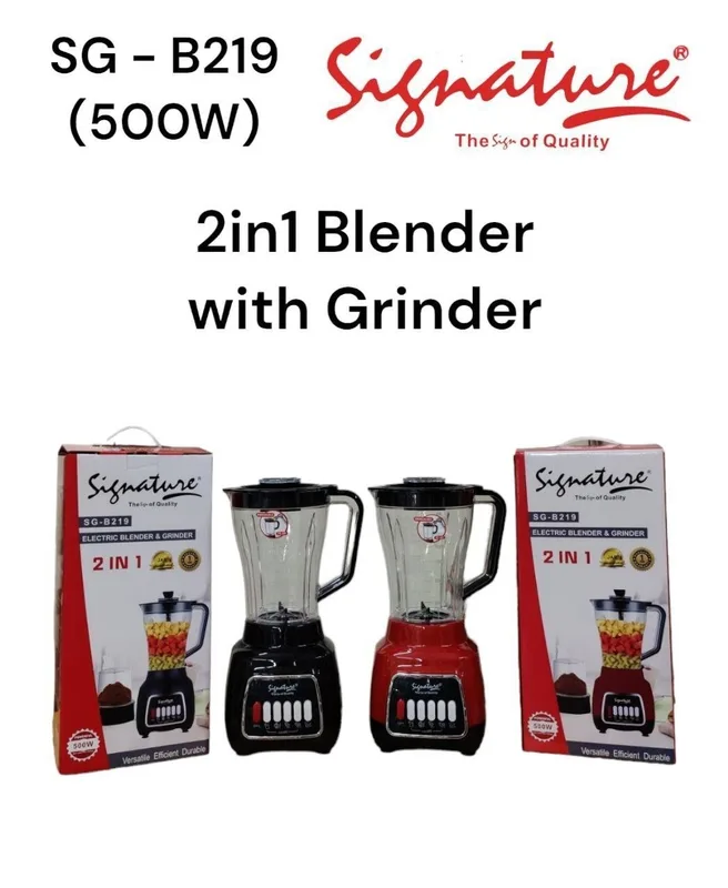 Signature 2 in 1 Blender with Grinder SG-B219 500W