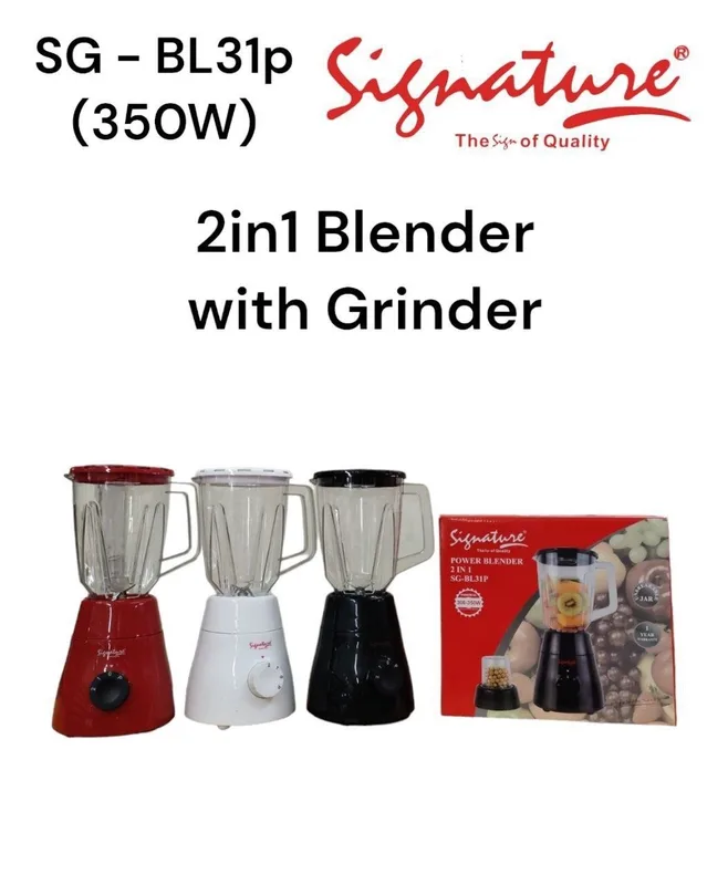 Signature 2 in 1 Blender with Grinder- SG-BL13P 350W