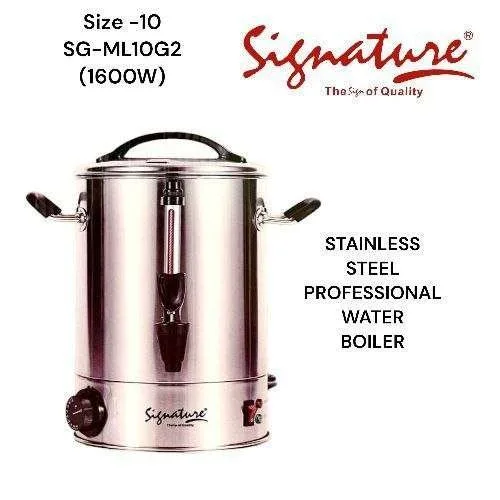 signature 10 liters Stainless Steel Commercial Tea/Water Boiler (1600W)