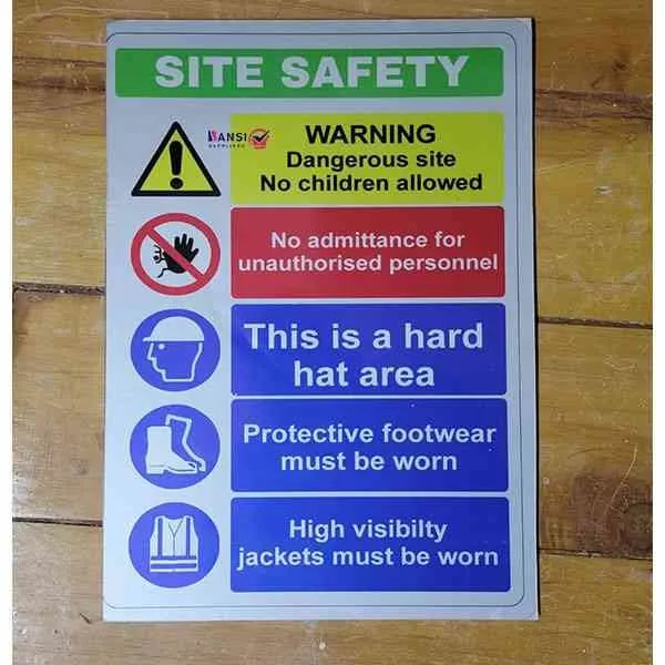 Site safety signage (24 by 15 ” inches )