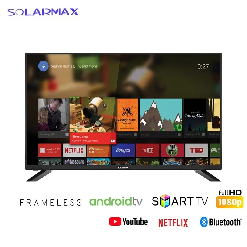 Solarmax 32 inch QLED Smart Android TV Frameless with Bluetooth
