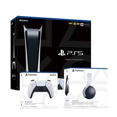 Sony PS5 Digital 825GB + Extra Controller + Headset Bundle