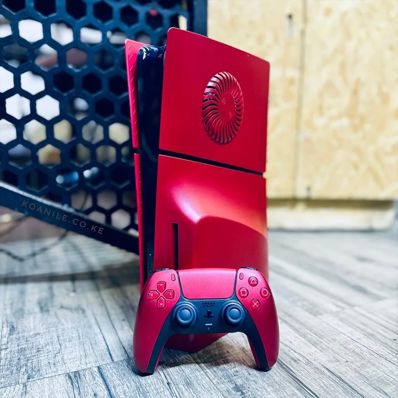 Sony PS5 Slim – Custom Volcanic Red