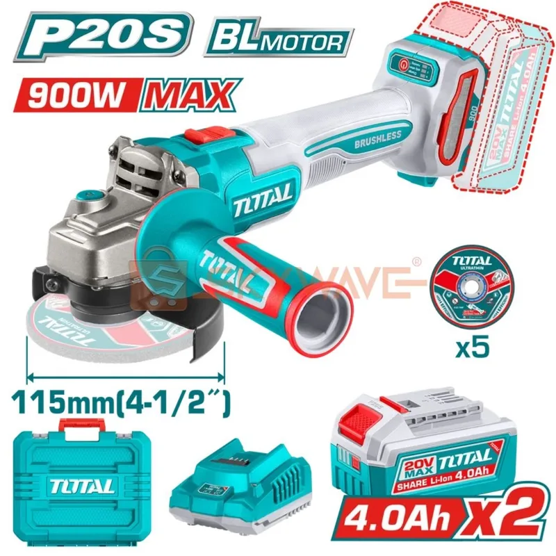 Total Cordless angle grinder TAGLI261522
