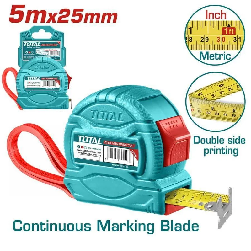 TOTAL Steel Measuring Tape TMT34525