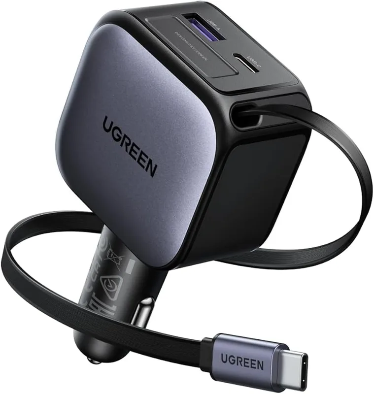 UGREEN E602 60W CAR charger WITH 1 USB-C 1 USB A ports