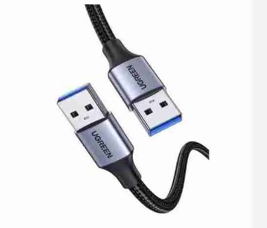 UGREEN USB-A Male to USB-A Male USB 3.0 Alu Case Braided Cable 2M Black – US373 (UG-80791)