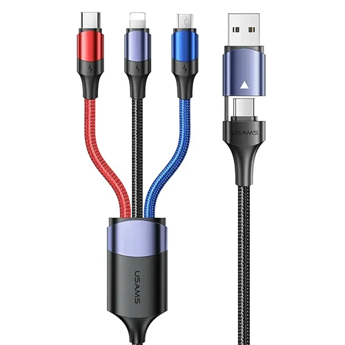 USAMS US-SJ549 Aluminum Braided Charging Data Cable (USB/ Type C To Lightning/ Type C/ Micro)