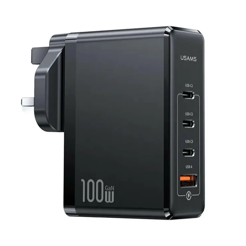 USAMS 100W 4 Ports GaN Fast Charger UK Plug