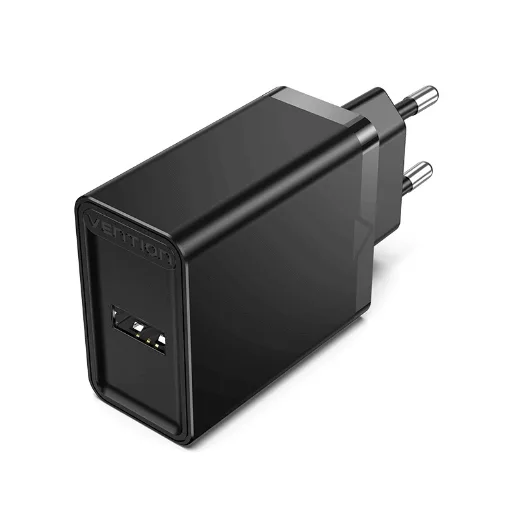 Vention 1-port USB Wall Charger(12W) UK-PlugBlack-VEN FAAB0-UK