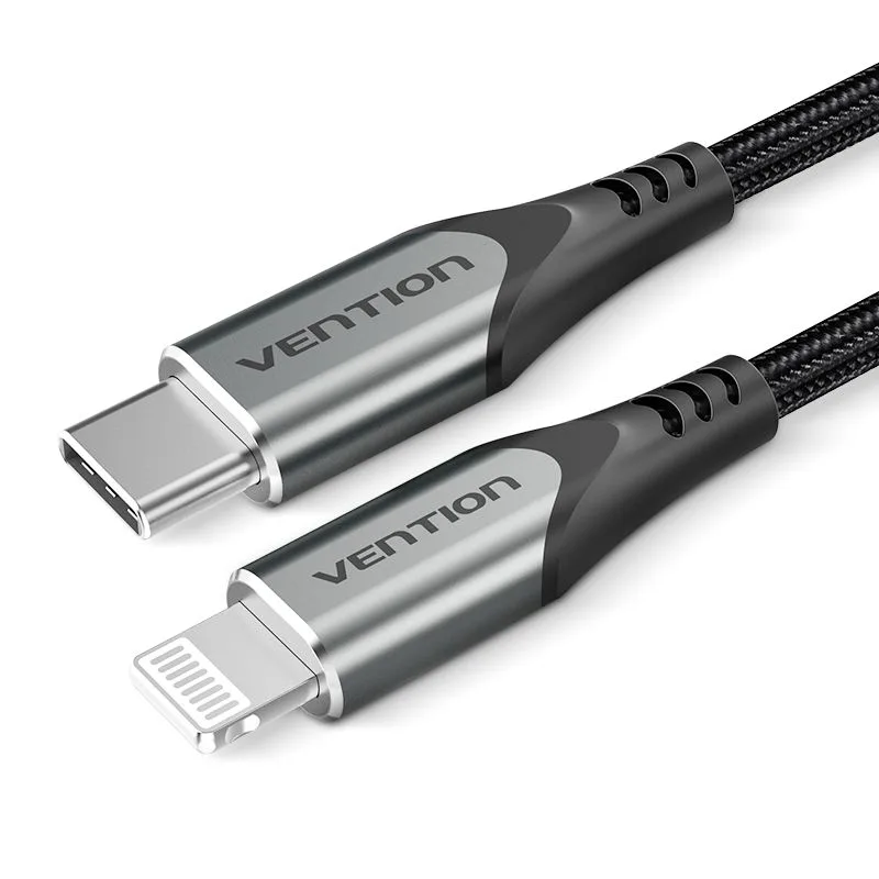 Vention USB 2.0 C Male to Lightning Male Cable Purple 2M Aluminum Alloy-TACVH