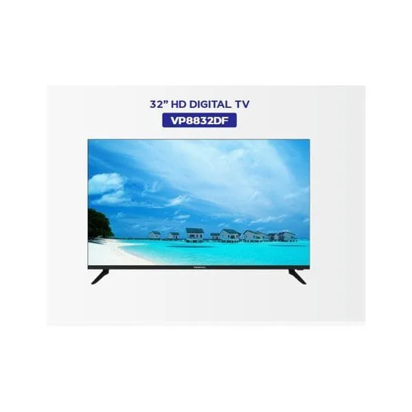Vision Plus 32″ Digital HD Frameless TV, DVBT2/S2 – Black