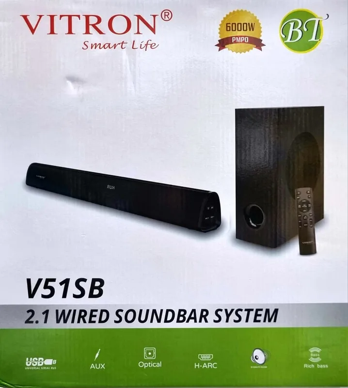 Vitron V51SB 2.1 SUPER Soundbar With Bluetooth 6000Watts