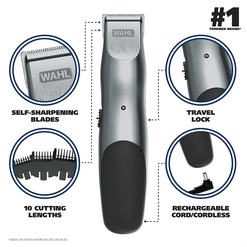 WAHL Groomsman Corded/Cordless Beard Trimmer 9918-1427 Rechargeable Grooming Kit