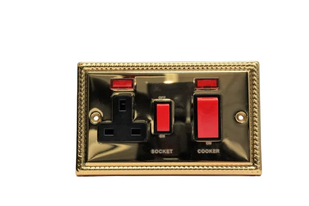 Windsor Noble Gold 45A Cooker Control Unit with Socket and Neon Indicator - G331