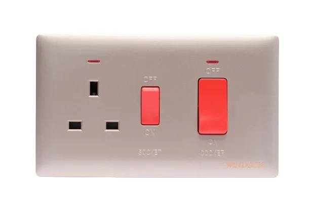 Windsor Innova Gold 45A Cooker Control Unit with 13A Socket with Neon Indicator - 91331CH