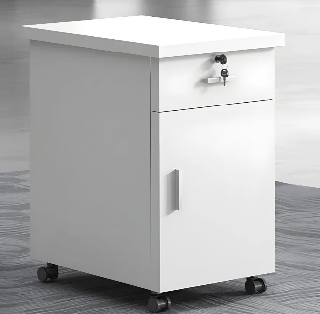 Wooden movable storage cabinet