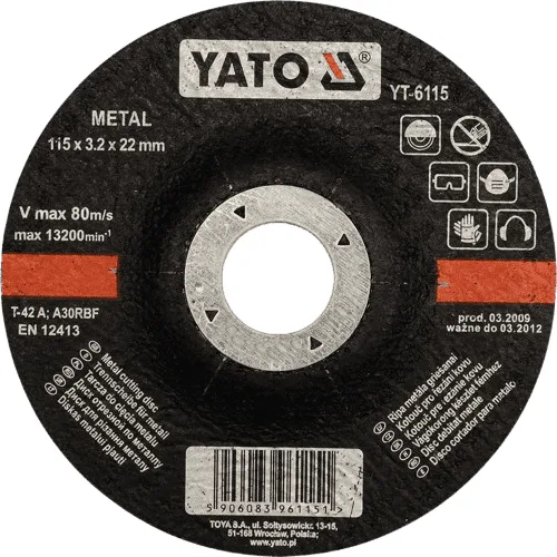 Yato - Metal Cutting Disc 115x3.2x22mm - YT-6115
